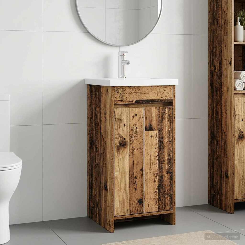 Badkamermeubel met Wasbak Oud hout 42 x 40 x 84,5 cm