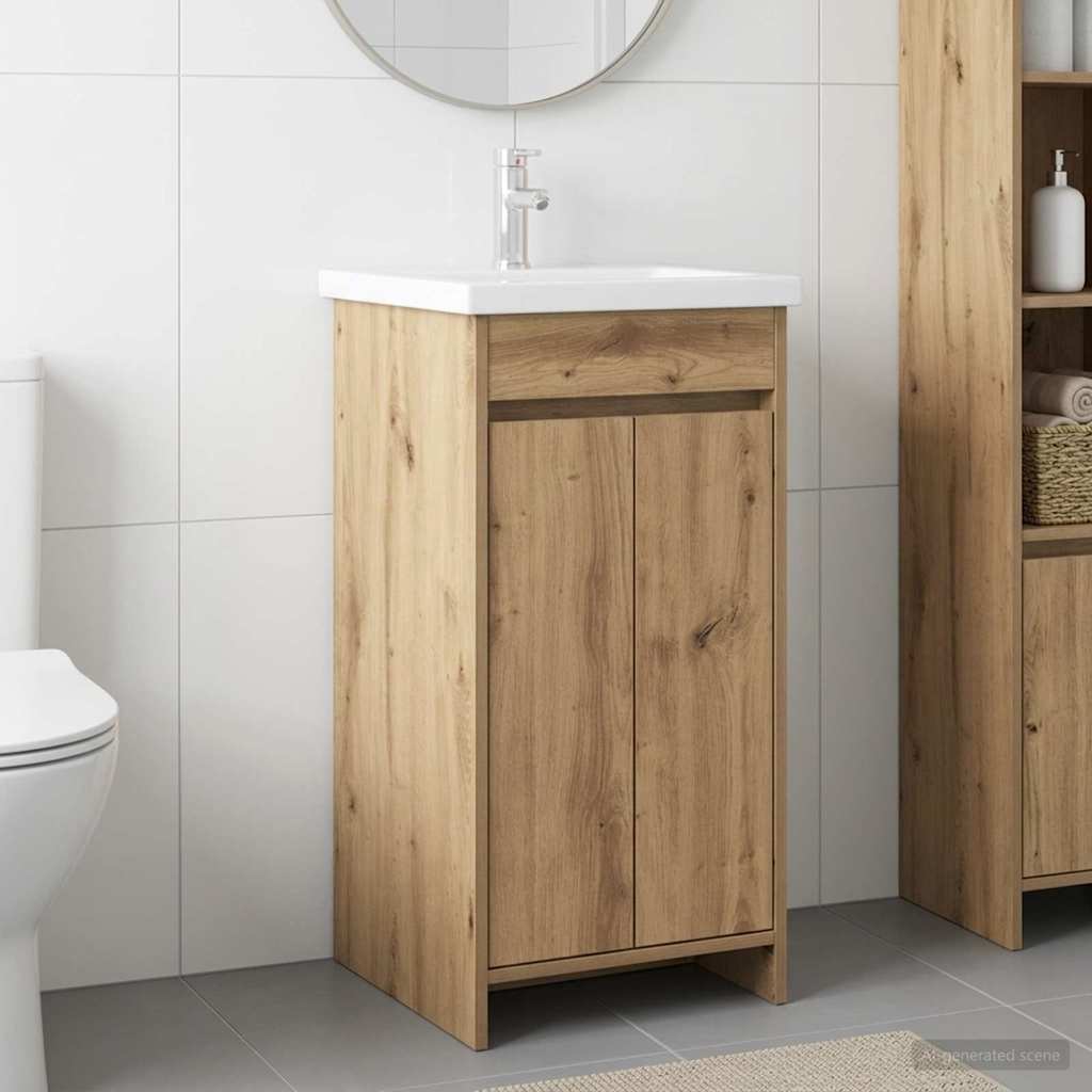 Badkamermeubel met Wasbak Artisanaal eiken 42 x 40 x 84,5 cm