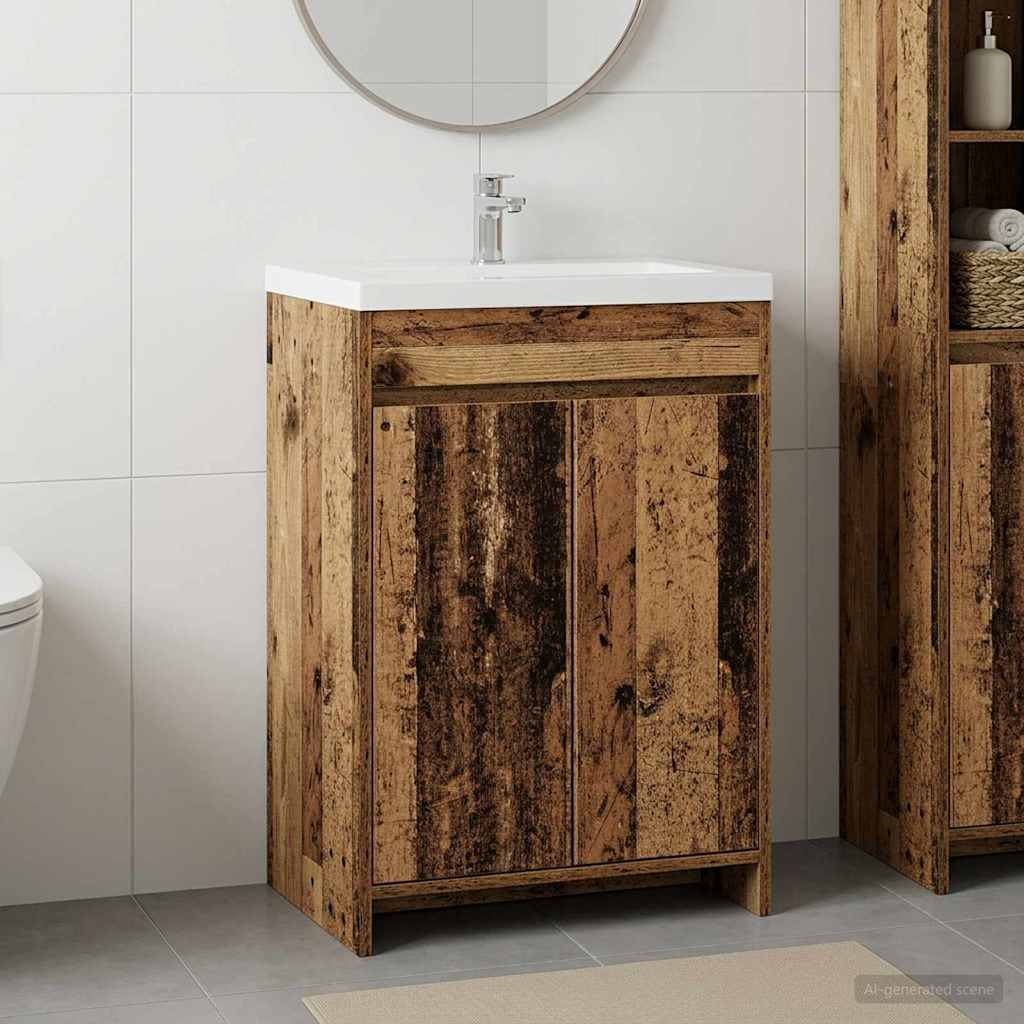 Badkamer Onder Wasbak Kast Oud hout 56 x 37,5 x 81 cm