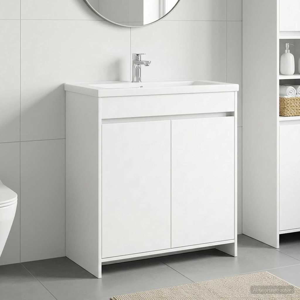 Badkamer Onder Wasbak Kast Wit 78,5 x 37,5 x 81 cm Bewerkt hout