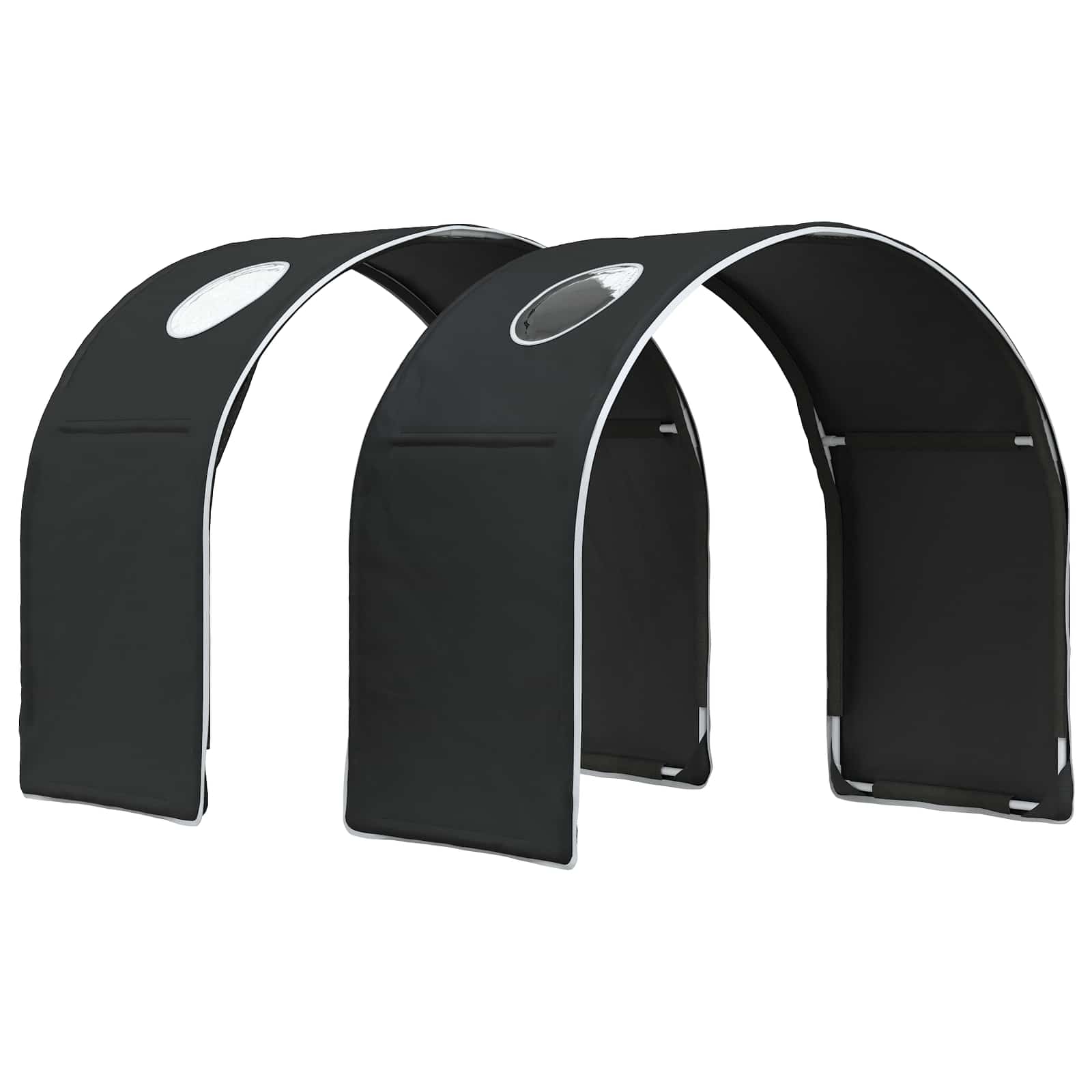 Bedtunnel voor kinderbedden 2 pcs Zwart Polyester