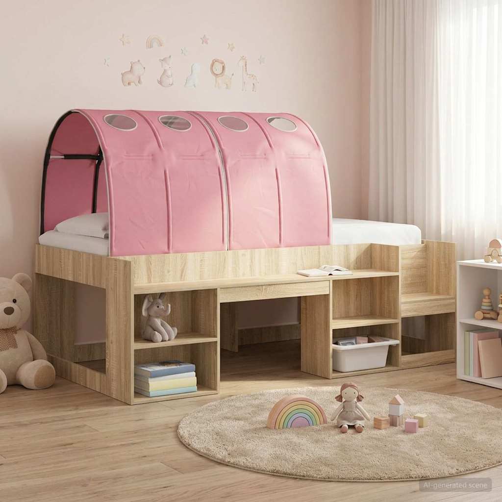 Bedtunnel 2 pcs Roze 211 x 67.5 x 2 cm Polyester