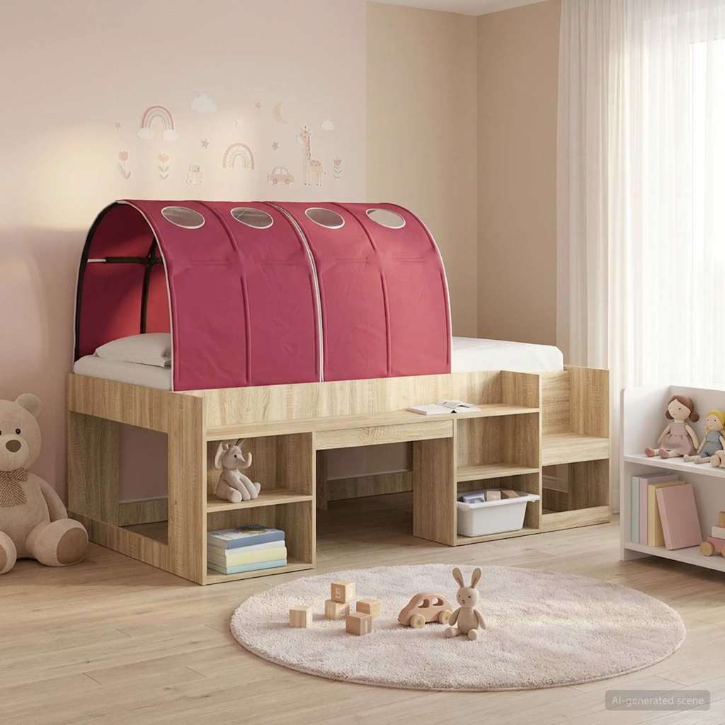 Bedtunnel 2 pcs Rood 211 x 67.5 x 2 cm Polyester