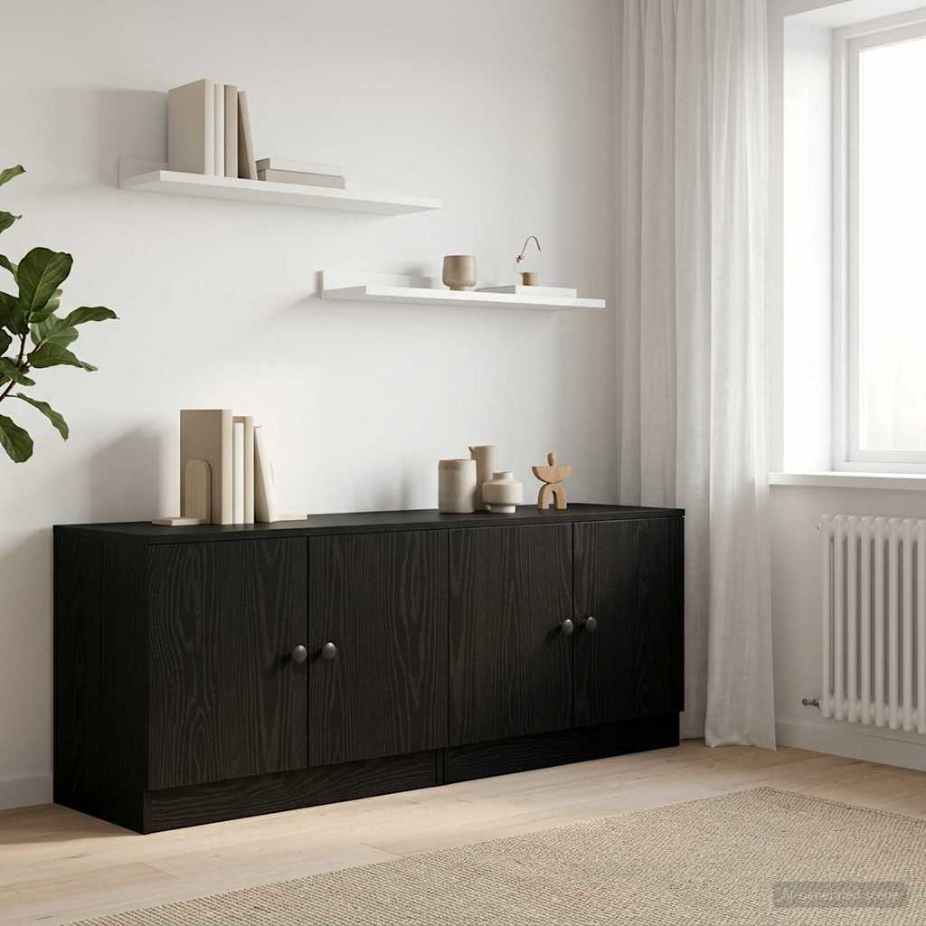 Opbergkast voor Loftbed 2 st Zwart eiken 66 x 35 x 48 cm