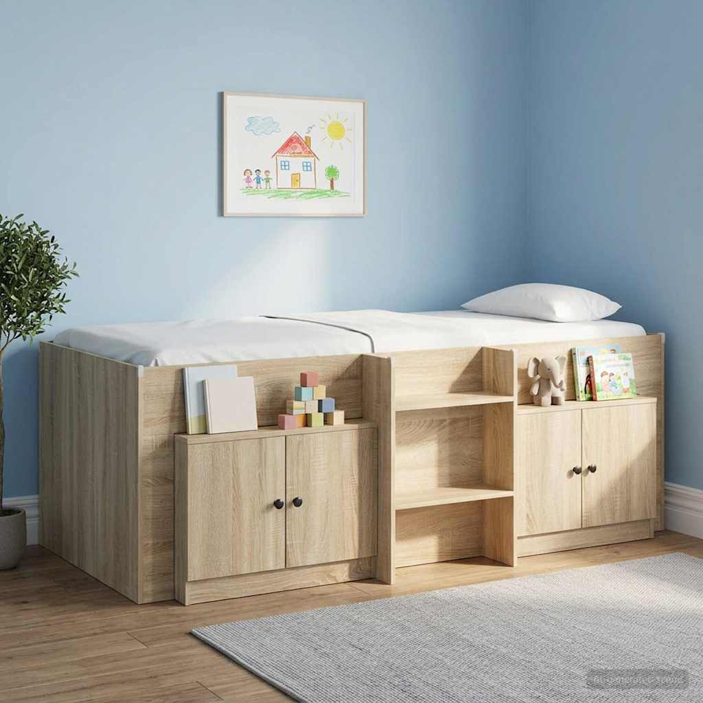 Opbergkast voor Loftbed 2 st Sonoma Eiken 66 x 35 x 48 cm