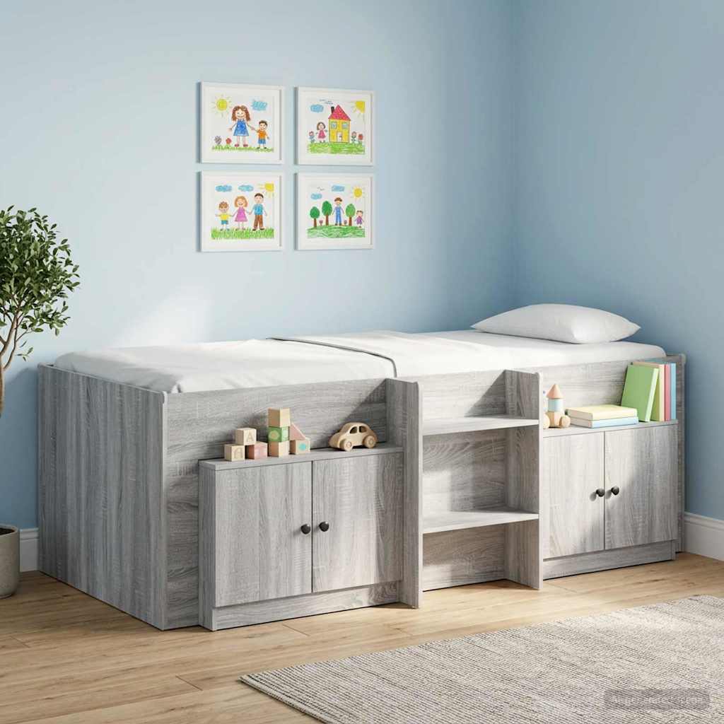 Opbergkast voor Loftbed 2 st Grijs Sonoma 66 x 35 x 48 cm