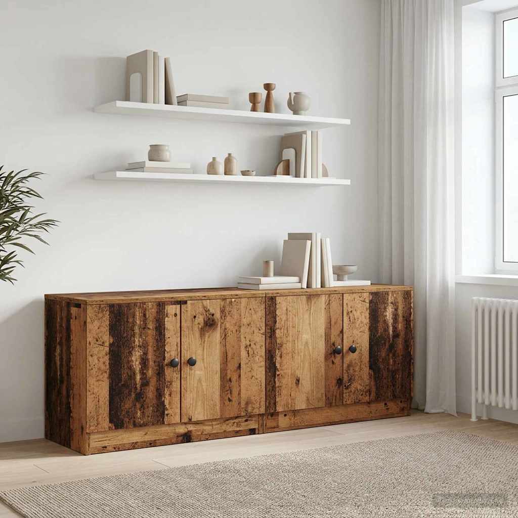 Opbergkast voor Loftbed 2 st Oud hout 66 x 35 x 48 cm