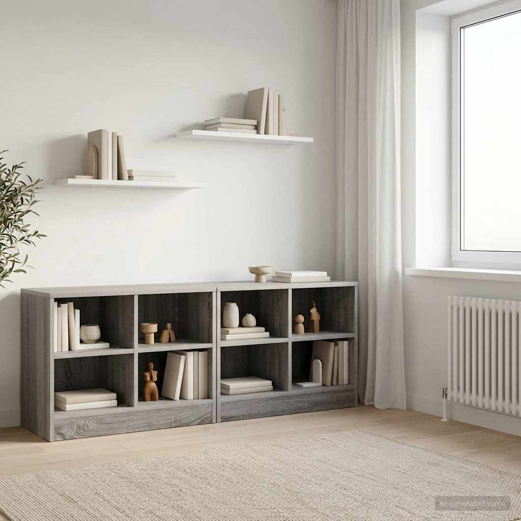 Bed kast 2 pcs Grijs Sonoma 66 x 33 x 48 cm Bewerkt hout