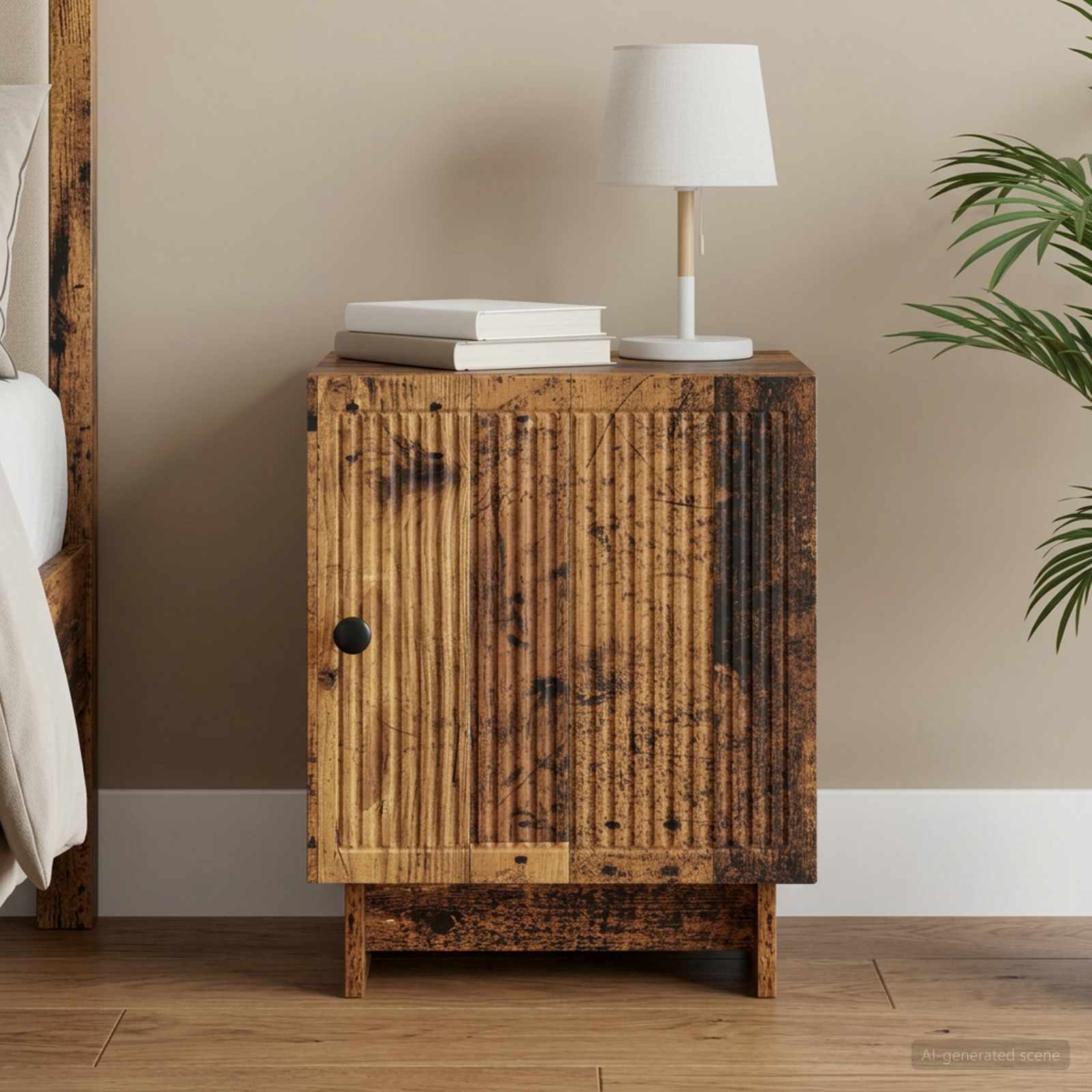 Nachtkastje Oud hout 43 x 34,5 x 50 cm Bewerkt hout