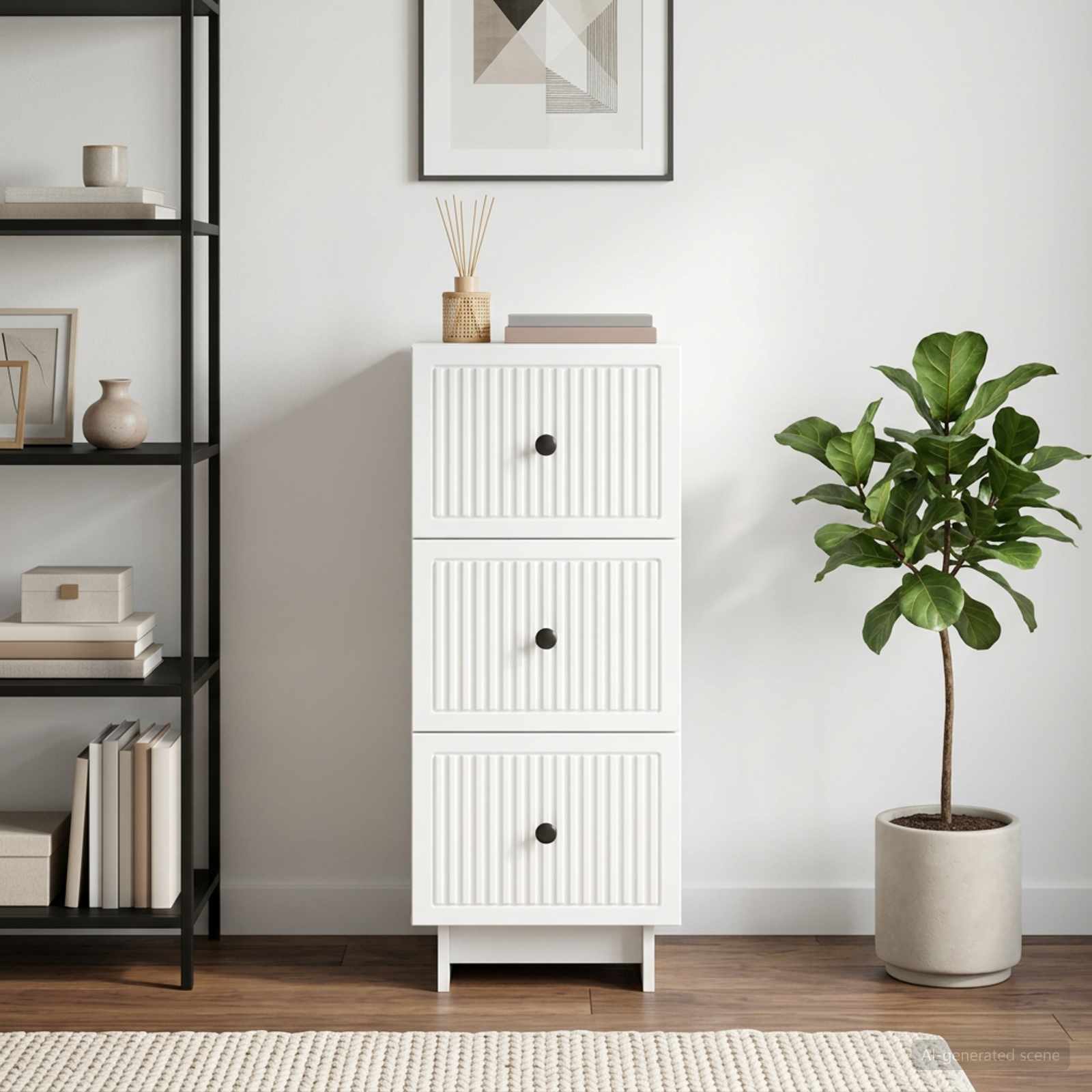 Ladenkast Wit 33 x 34,5 x 90 cm Bewerkt hout – afbeelding 1