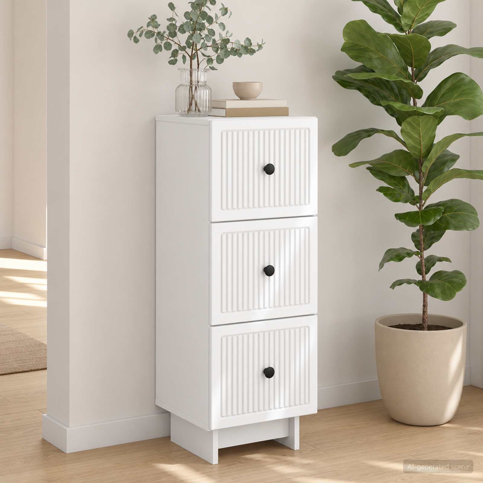 Ladenkast Wit 33 x 34,5 x 90 cm Bewerkt hout – afbeelding 4