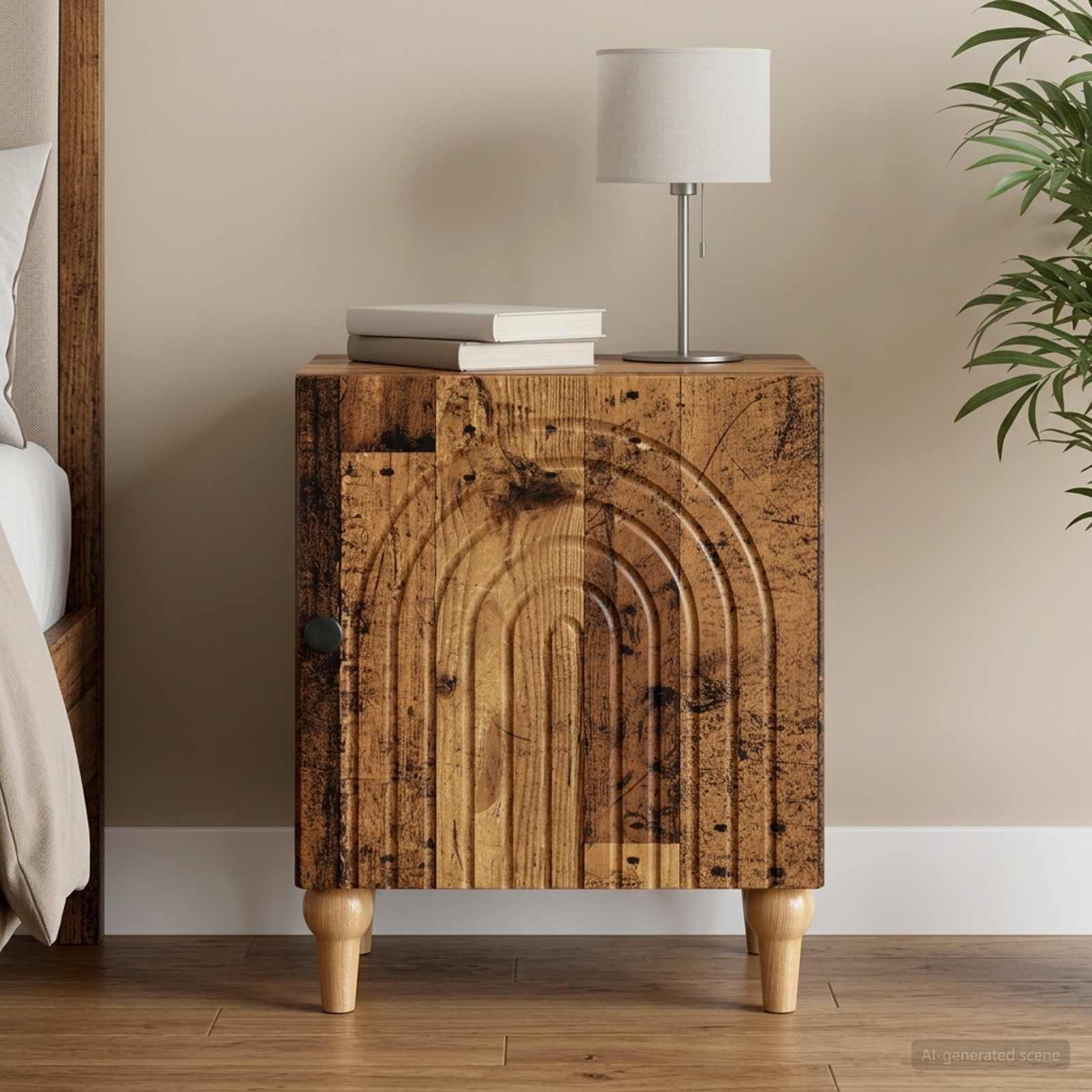 Nachtkastje Oud hout 43 x 34,5 x 50 cm Bewerkt hout