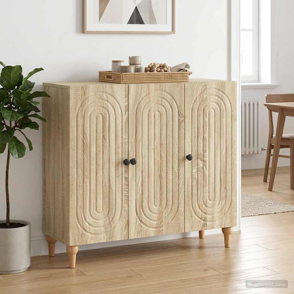 Dressoir Sonoma Eiken 89 x 34,5 x 80 cm Bewerkt hout