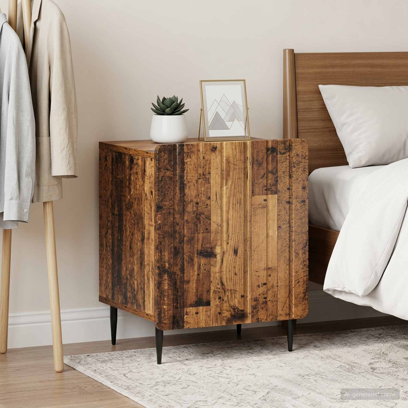 Nachtkastje 2 pcs Oud hout 43 x 34,5 x 52 cm Bewerkt hout