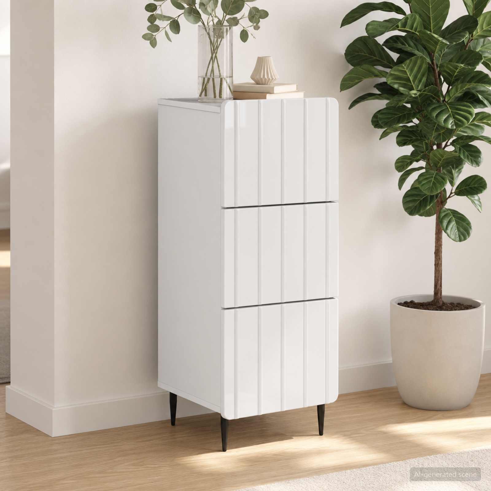 Ladenkast Wit 33 x 34,5 x 92 cm Bewerkt hout