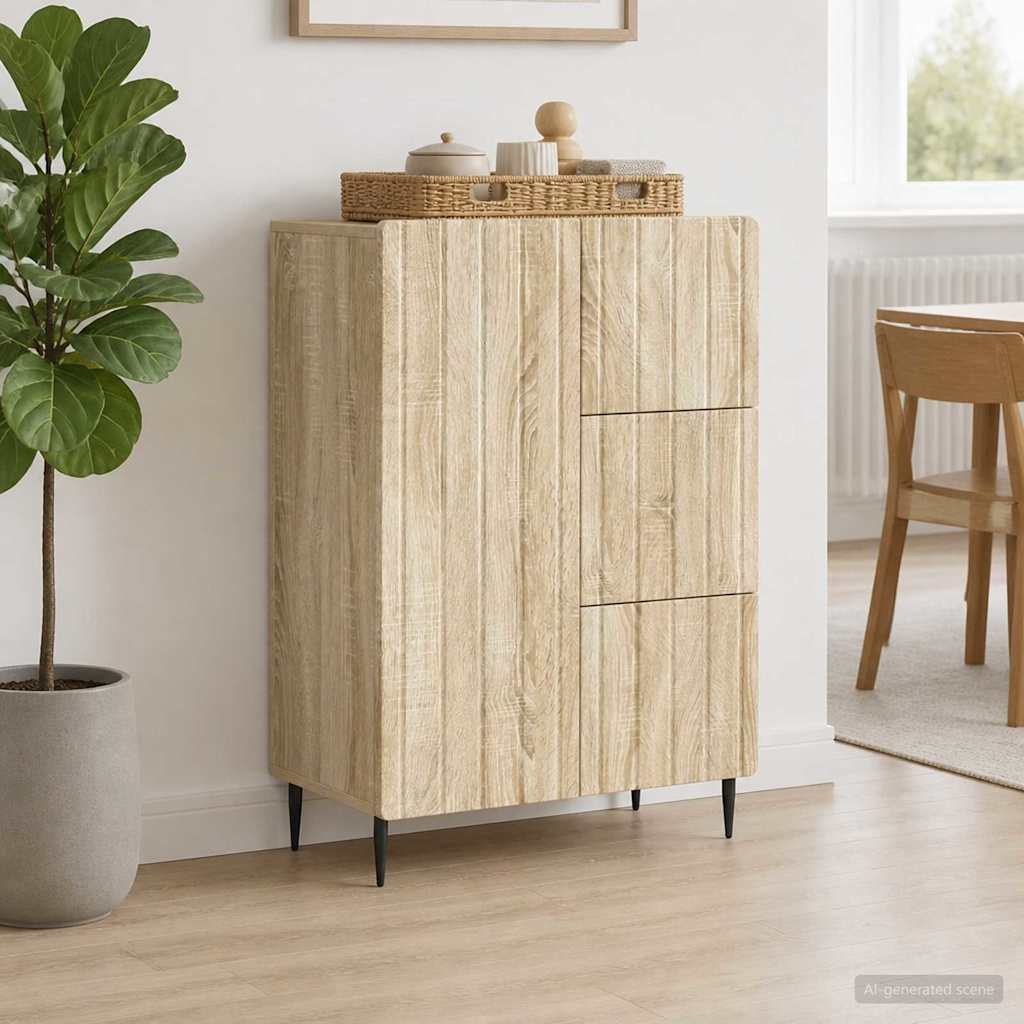 Dressoir met lade Sonoma Eiken 66 x 34,5 x 91,5 cm Bewerkt hout