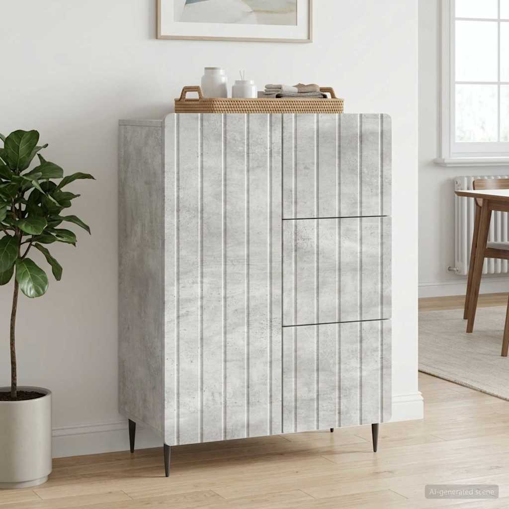 Dressoir met lade Betongrijs 66 x 34,5 x 91,5 cm Bewerkt hout