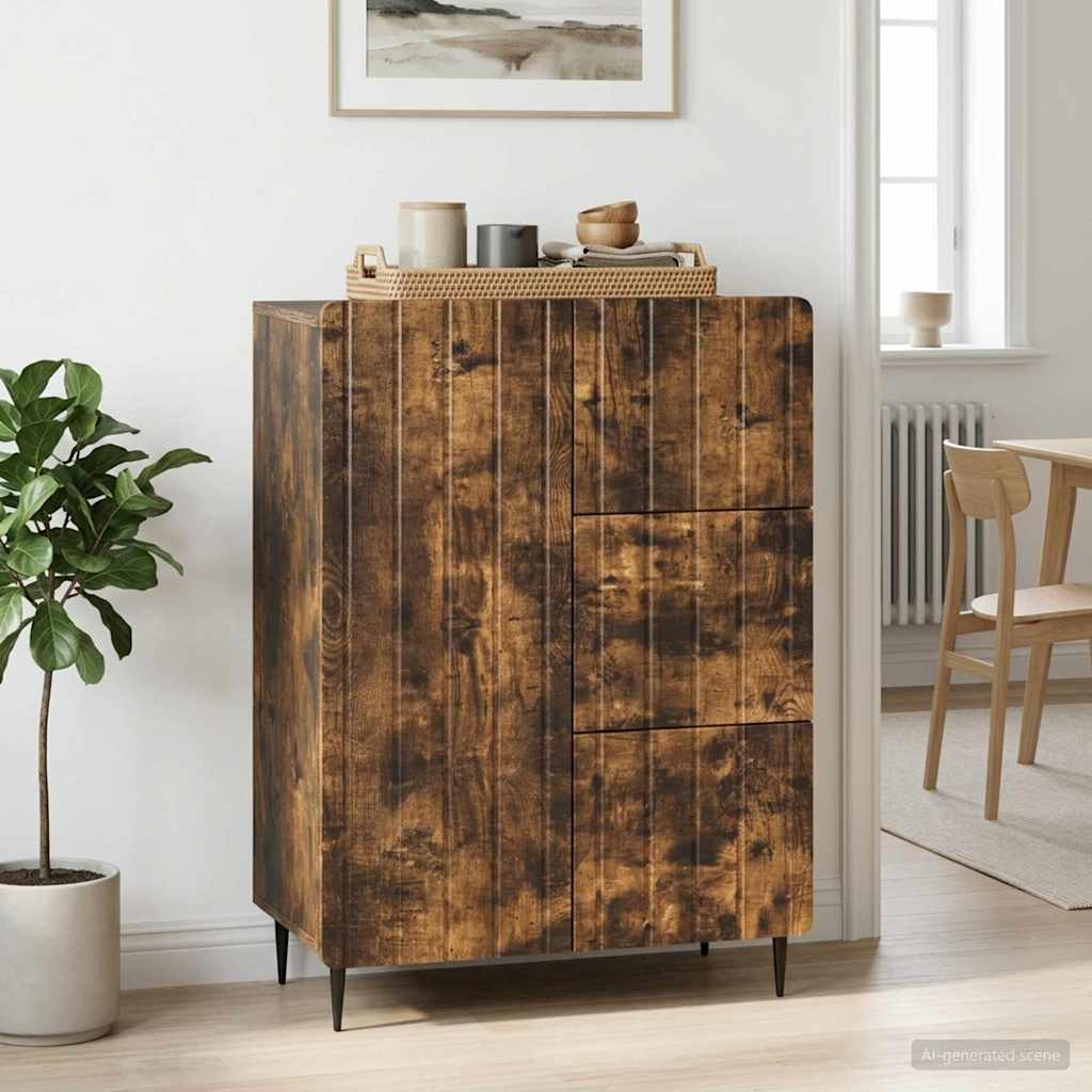 Dressoir Gerookt eiken 66 x 34,5 x 91,5 cm Bewerkt hout