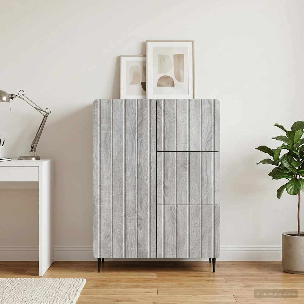 Dressoir met lade Grijs sonoma 66 x 34,5 x 91,5 cm Bewerkt hout
