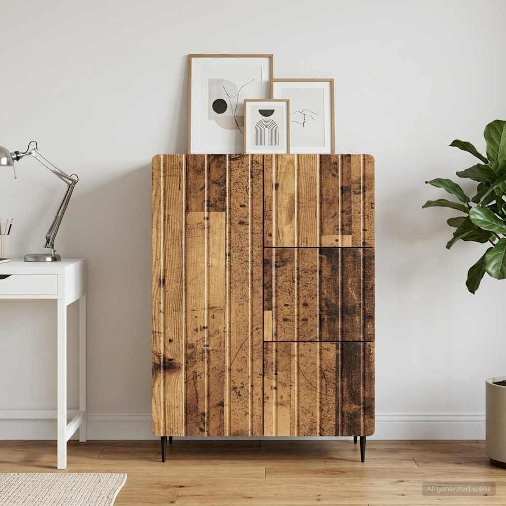 Dressoir met lade Oud hout 66 x 34,5 x 91,5 cm Bewerkt hout