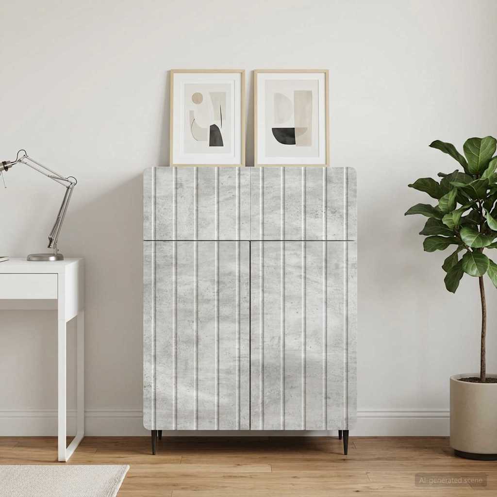 Dressoir met lade Betongrijs 66 x 34,5 x 92 cm Bewerkt hout