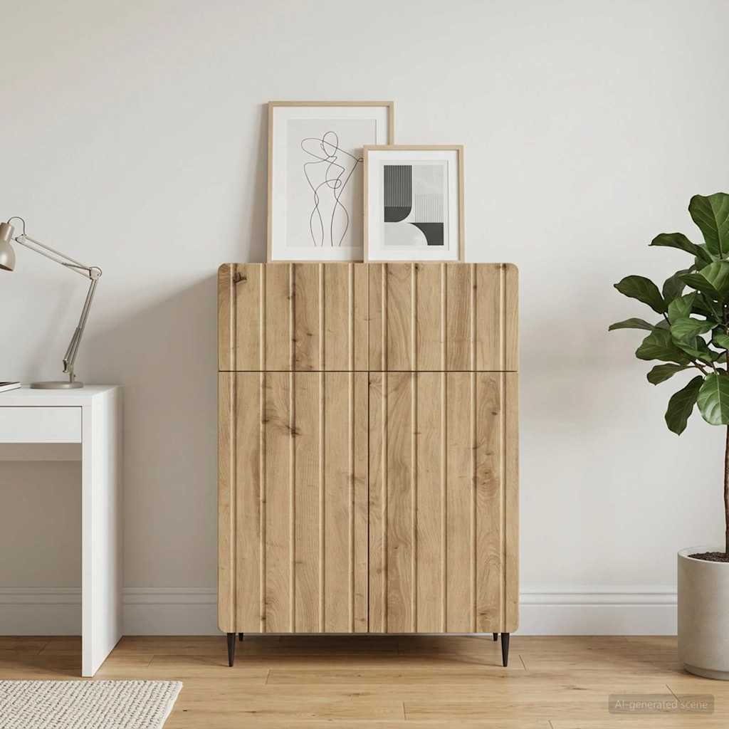 Dressoir Artisanaal eiken 66 x 34,5 x 92 cm Bewerkt hout
