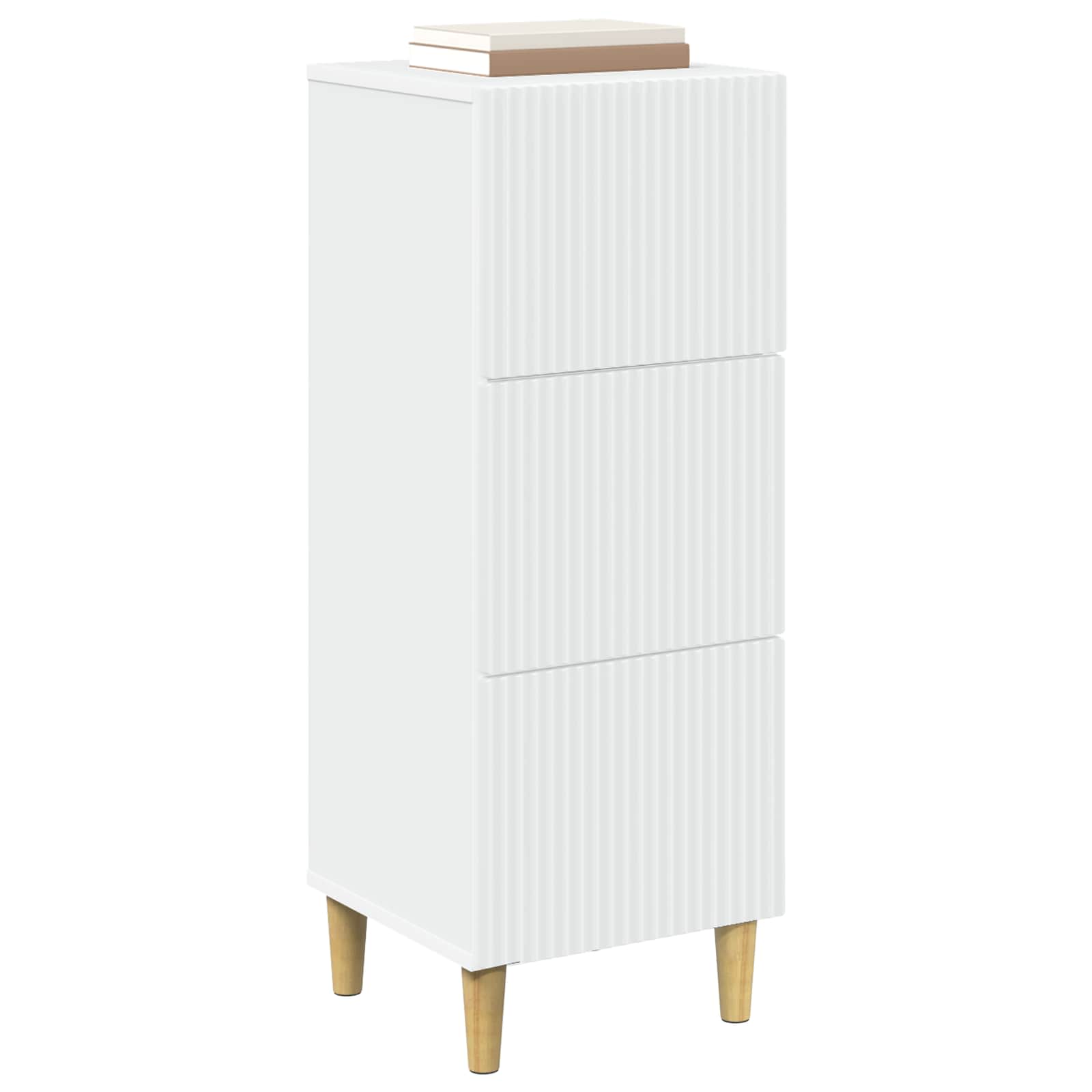 Ladenkast Wit 33 x 34,5 x 90 cm Bewerkt hout – afbeelding 3