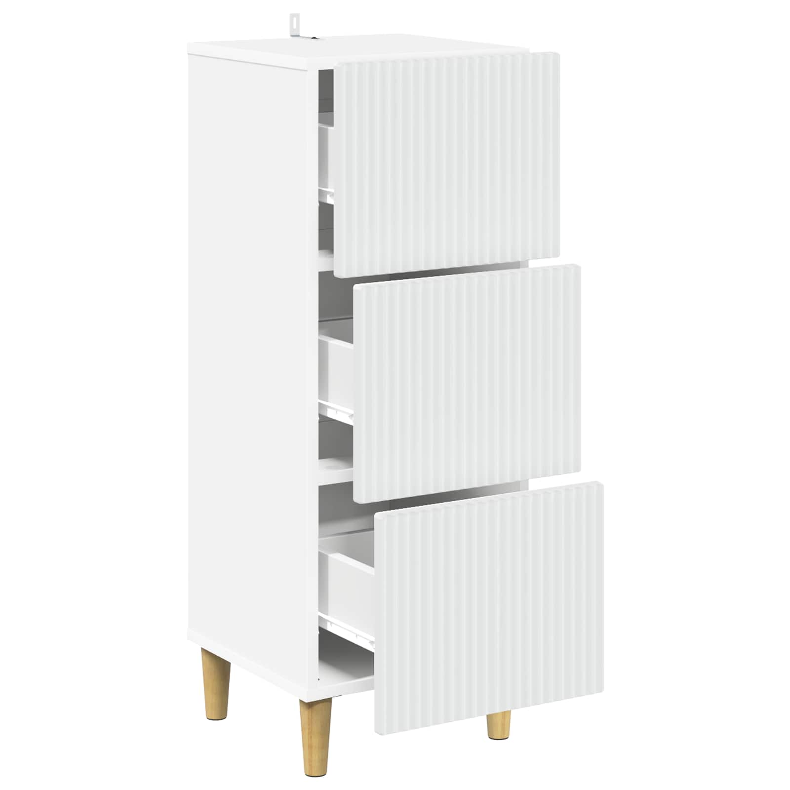 Ladenkast Wit 33 x 34,5 x 90 cm Bewerkt hout – afbeelding 5