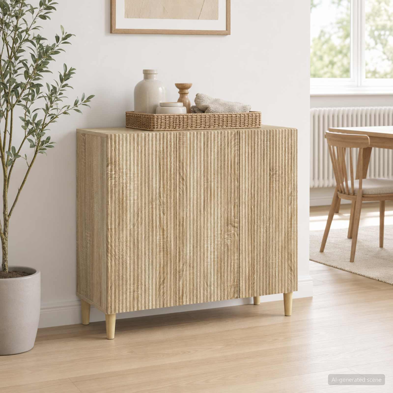 Dressoir Sonoma Eiken 89 x 34,5 x 80 cm Bewerkt hout