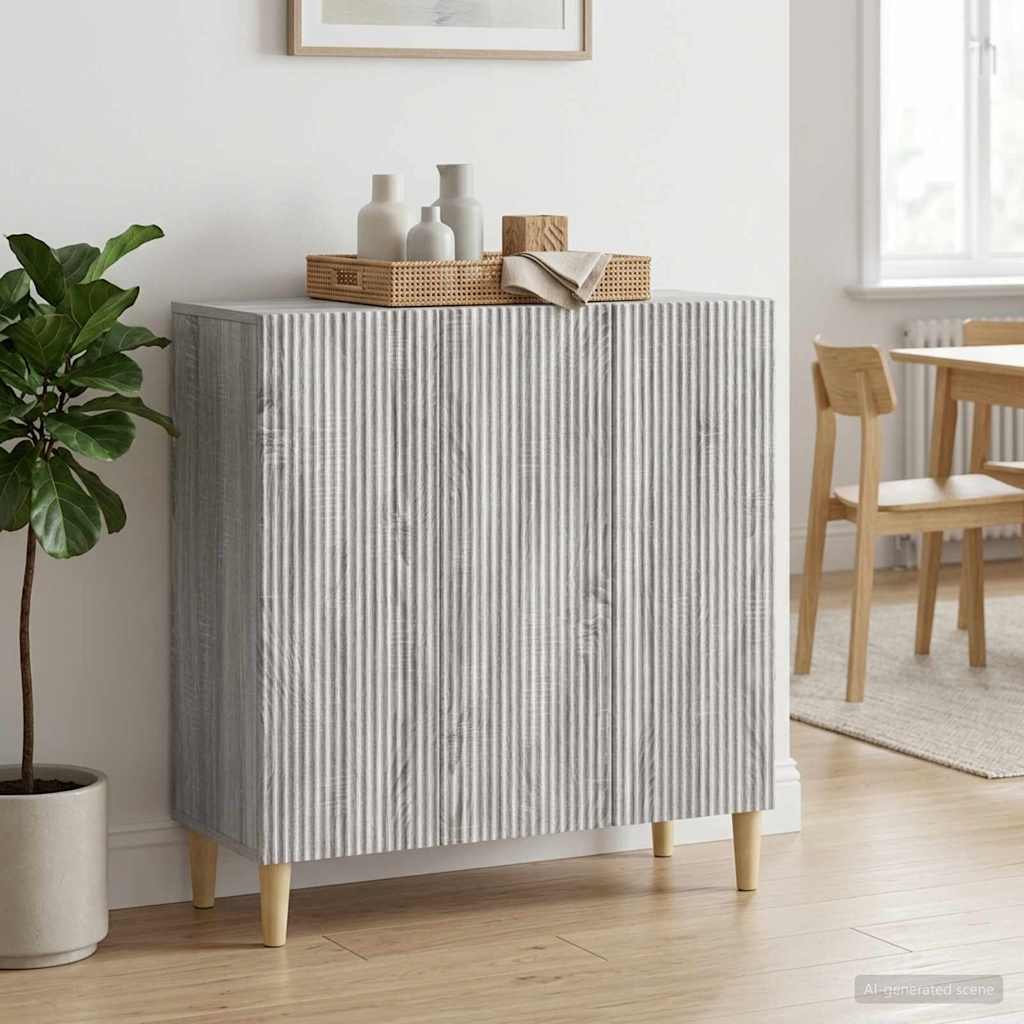 Dressoir Grijs sonoma 89 x 34,5 x 80 cm Bewerkt hout – afbeelding 1