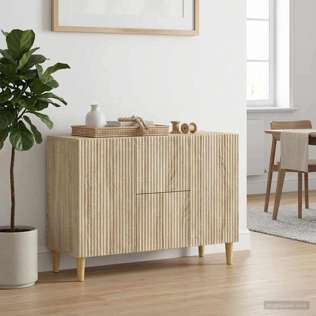 Dressoir met lade Sonoma Eiken 89 x 34,5 x 60 cm Bewerkt hout