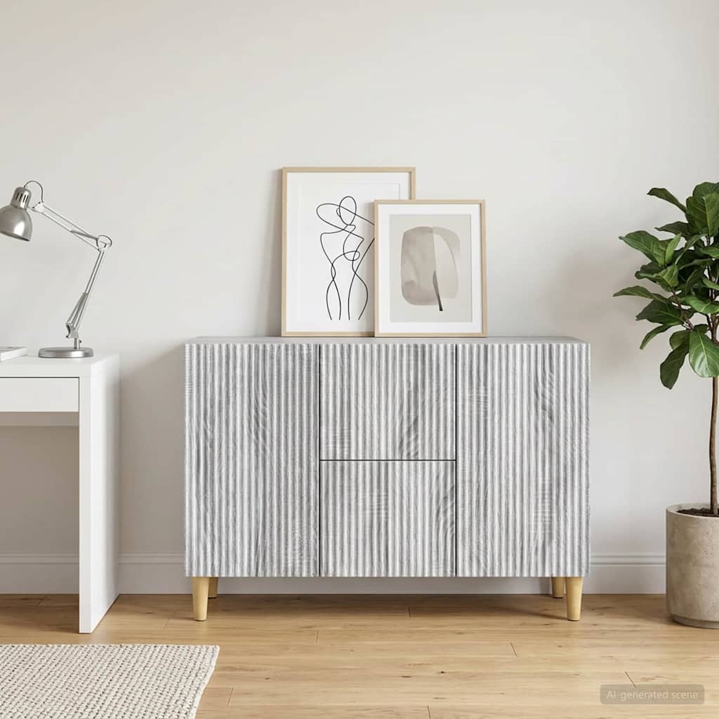 Dressoir met lade Grijs sonoma 89 x 34,5 x 60 cm Bewerkt hout