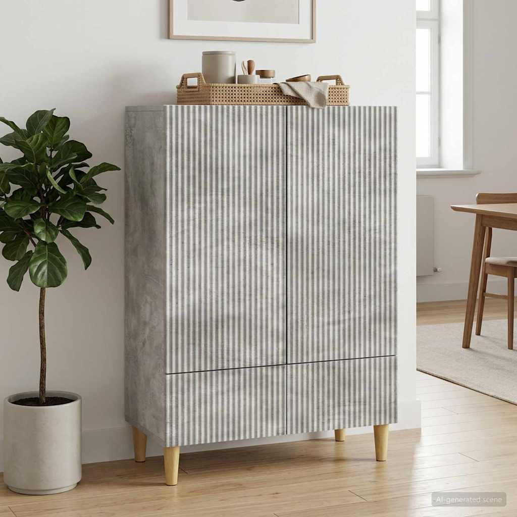 Dressoir met lade Betongrijs 66 x 34,5 x 95 cm Bewerkt hout – afbeelding 1