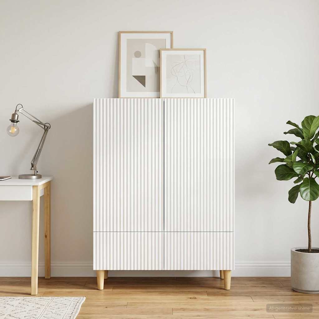 Dressoir met lade Hoogglans Wit 66 x 34,5 x 95 cm Bewerkt hout