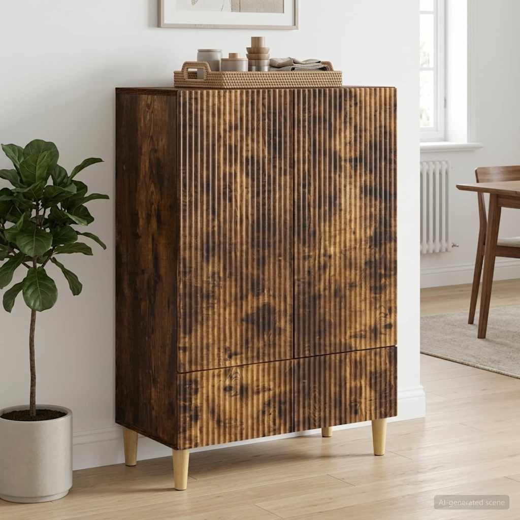 Dressoir met lade Gerookt eiken 66 x 34,5 x 95 cm Bewerkt hout