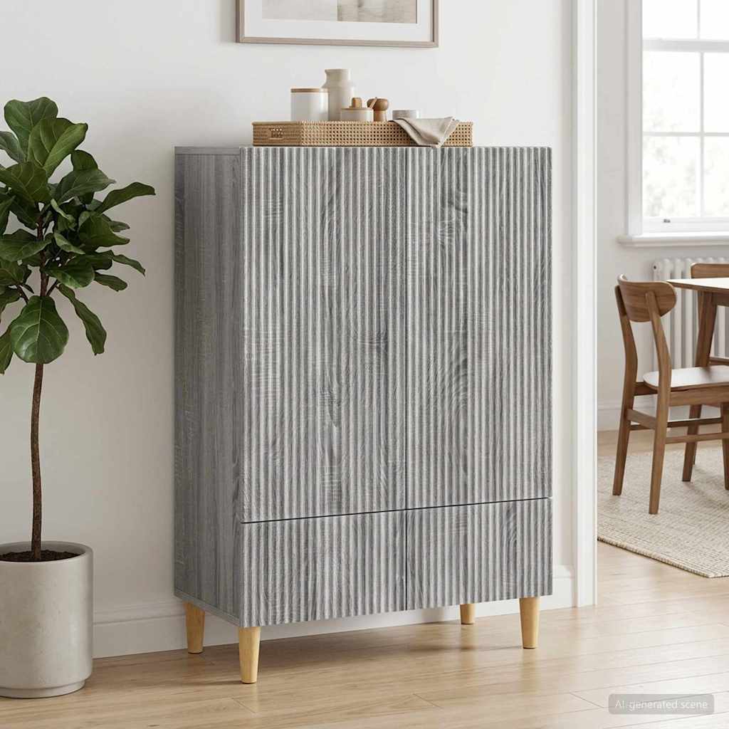 Dressoir met lade Grijs sonoma 66 x 34,5 x 95 cm Bewerkt hout – afbeelding 1