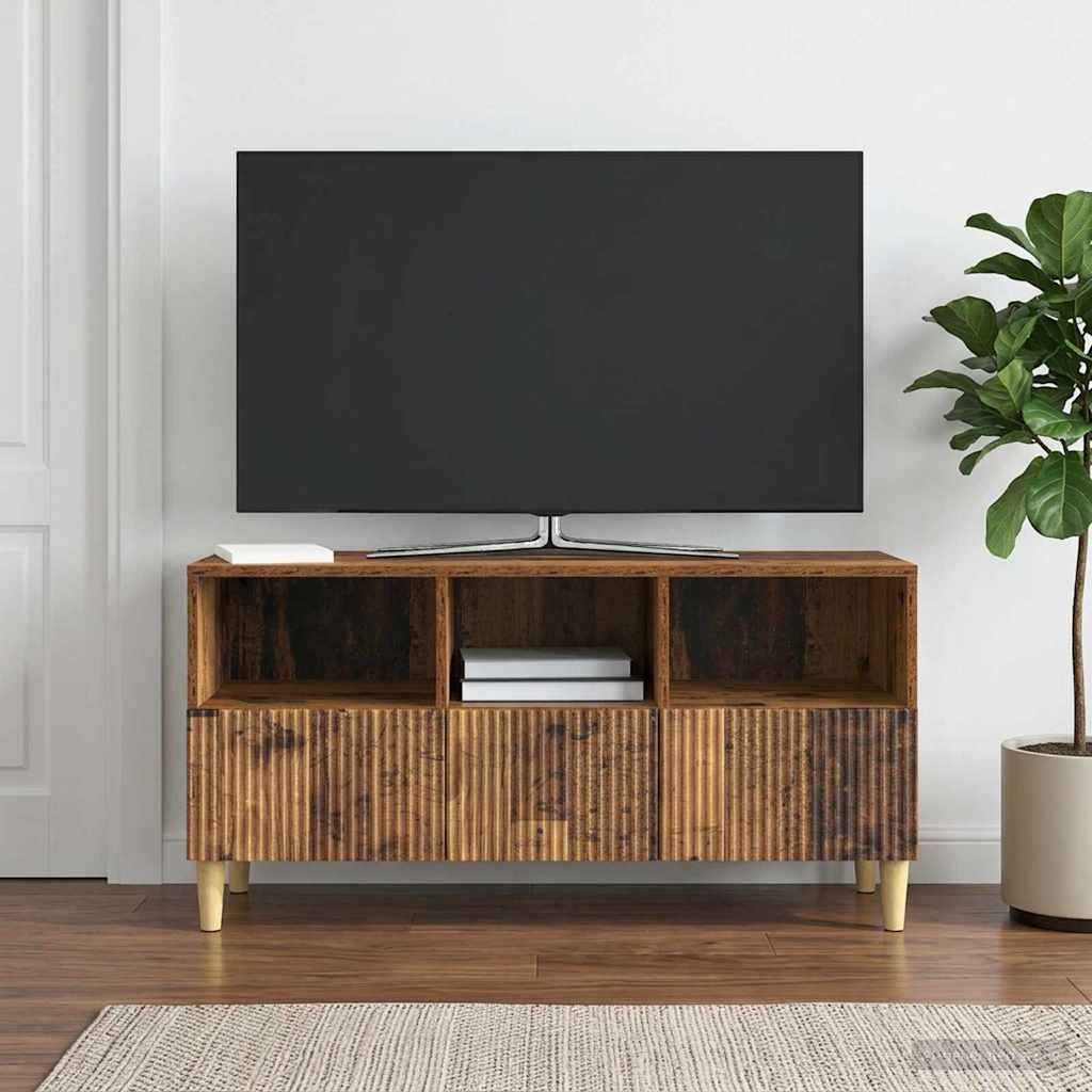 TV-kast met lade Oud hout 102 x 34,5 x 50 cm Bewerkt hout