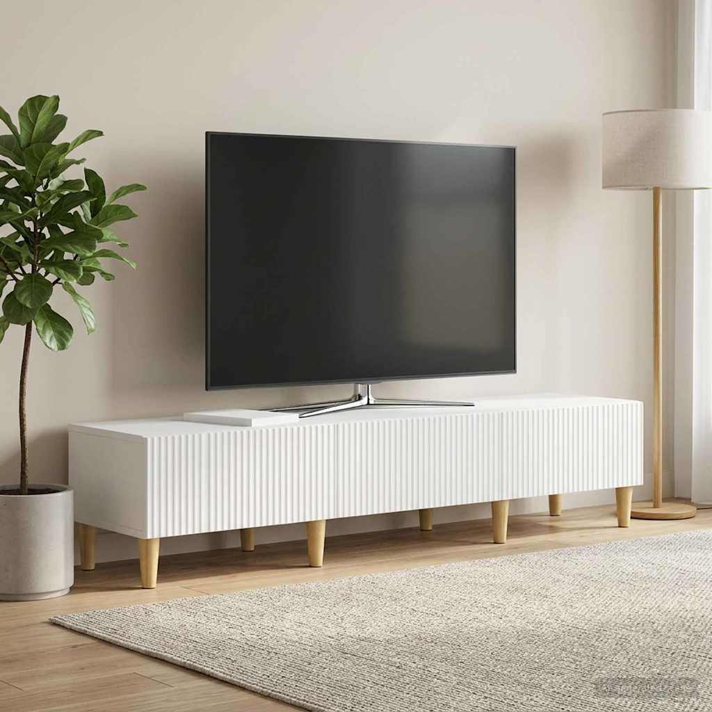 TV-kast met lade Hoogglans Wit 147 x 34,5 x 30 cm Bewerkt hout