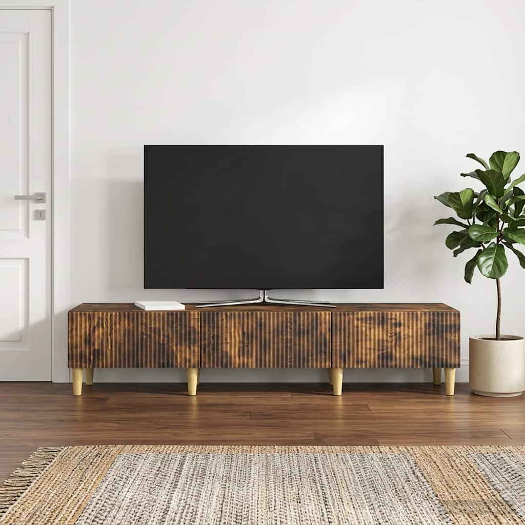 TV-kast met lade Gerookt eiken 147 x 34,5 x 30 cm Bewerkt hout