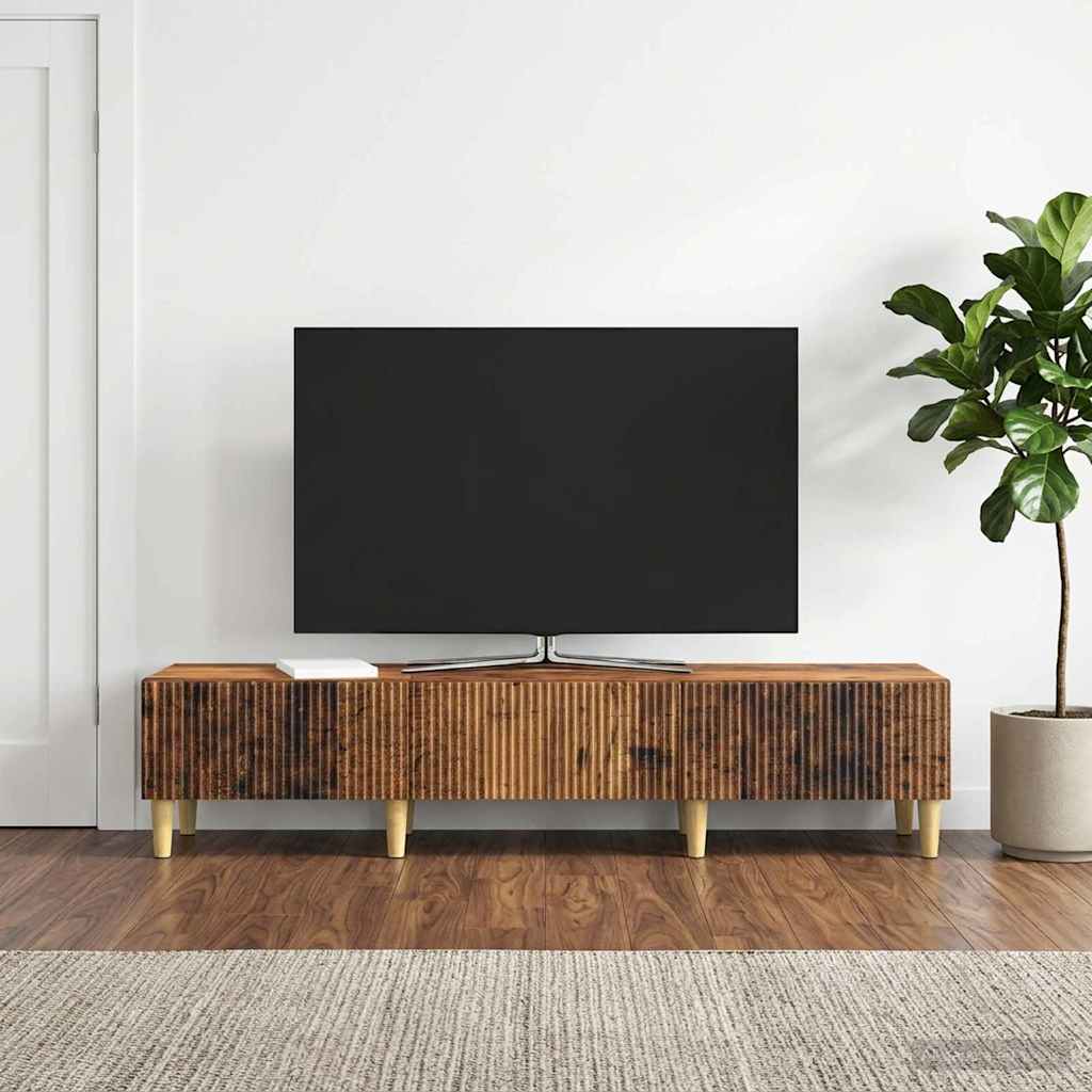 TV-kast met lade Oud hout 147 x 34,5 x 30 cm Bewerkt hout