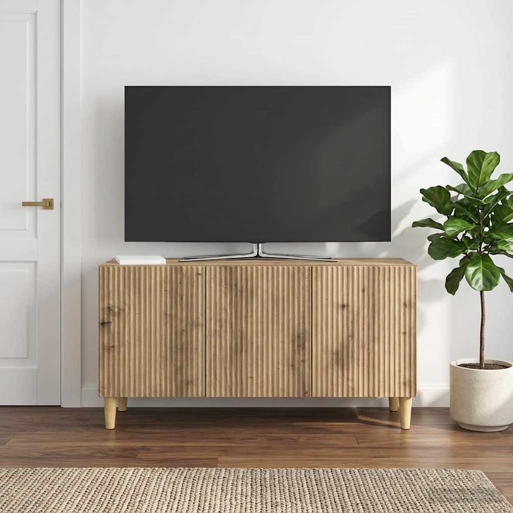 TV-kast Artisanaal eiken 99 x 34,5 x 50 cm Bewerkt hout
