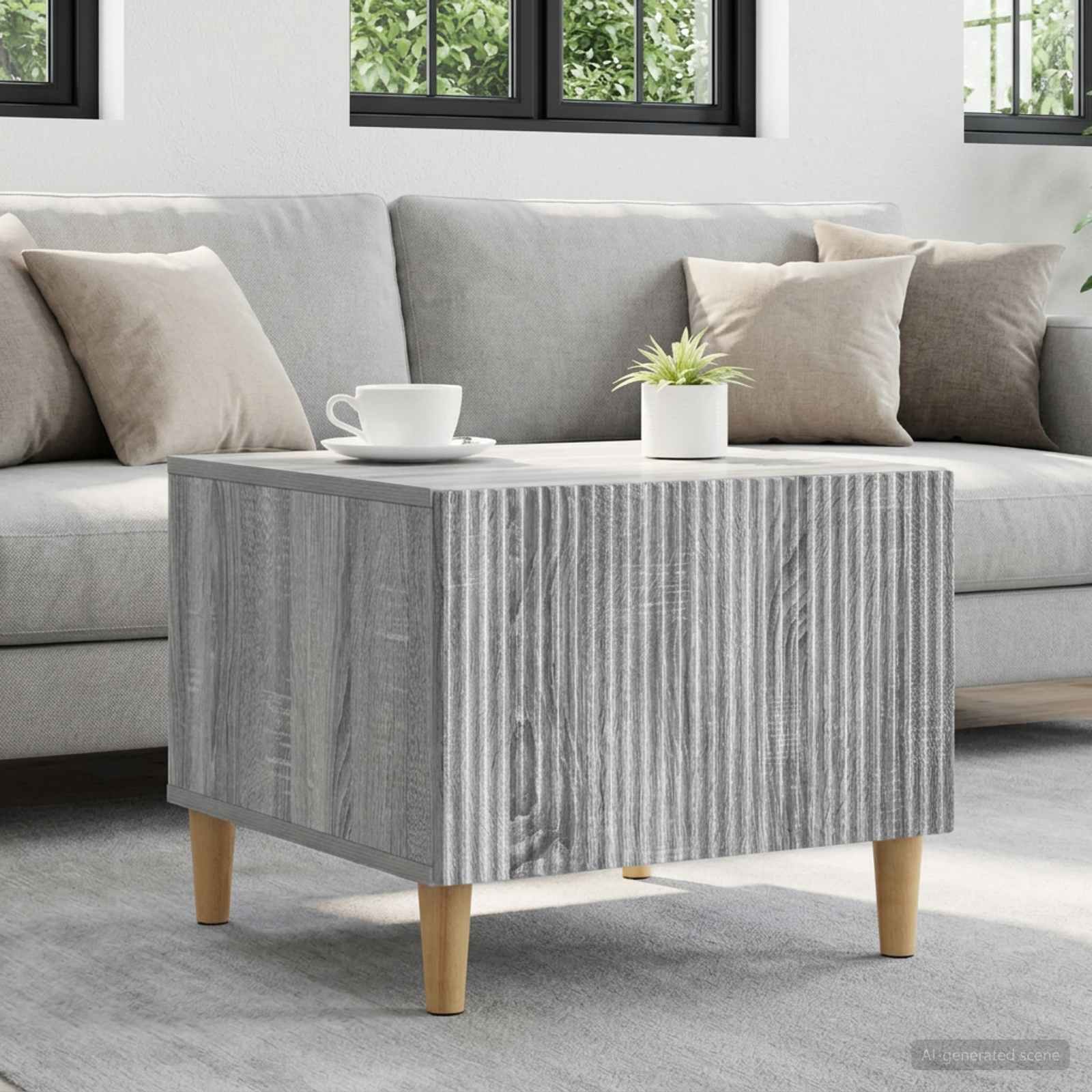 Salontafel met lade Grijs sonoma 49 x 50 x 40 cm Bewerkt hout – afbeelding 1