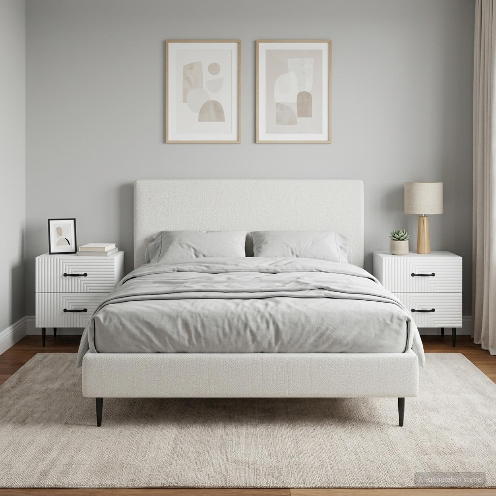 Nachtkastje met lade 2 pcs Wit 43 x 34,5 x 47,5 cm Bewerkt hout
