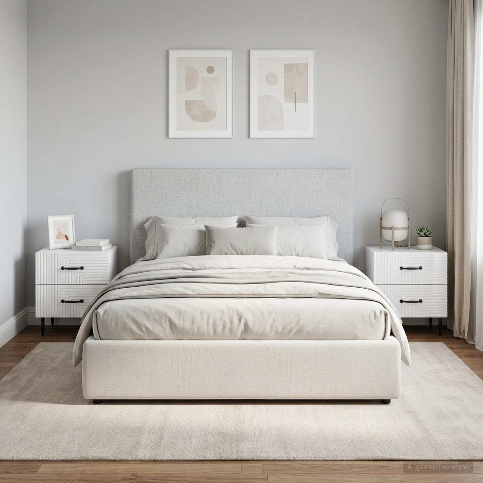 Nachtkastje met lade 2 pcs Hoogglans Wit 43 x 34,5 x 47,5 cm