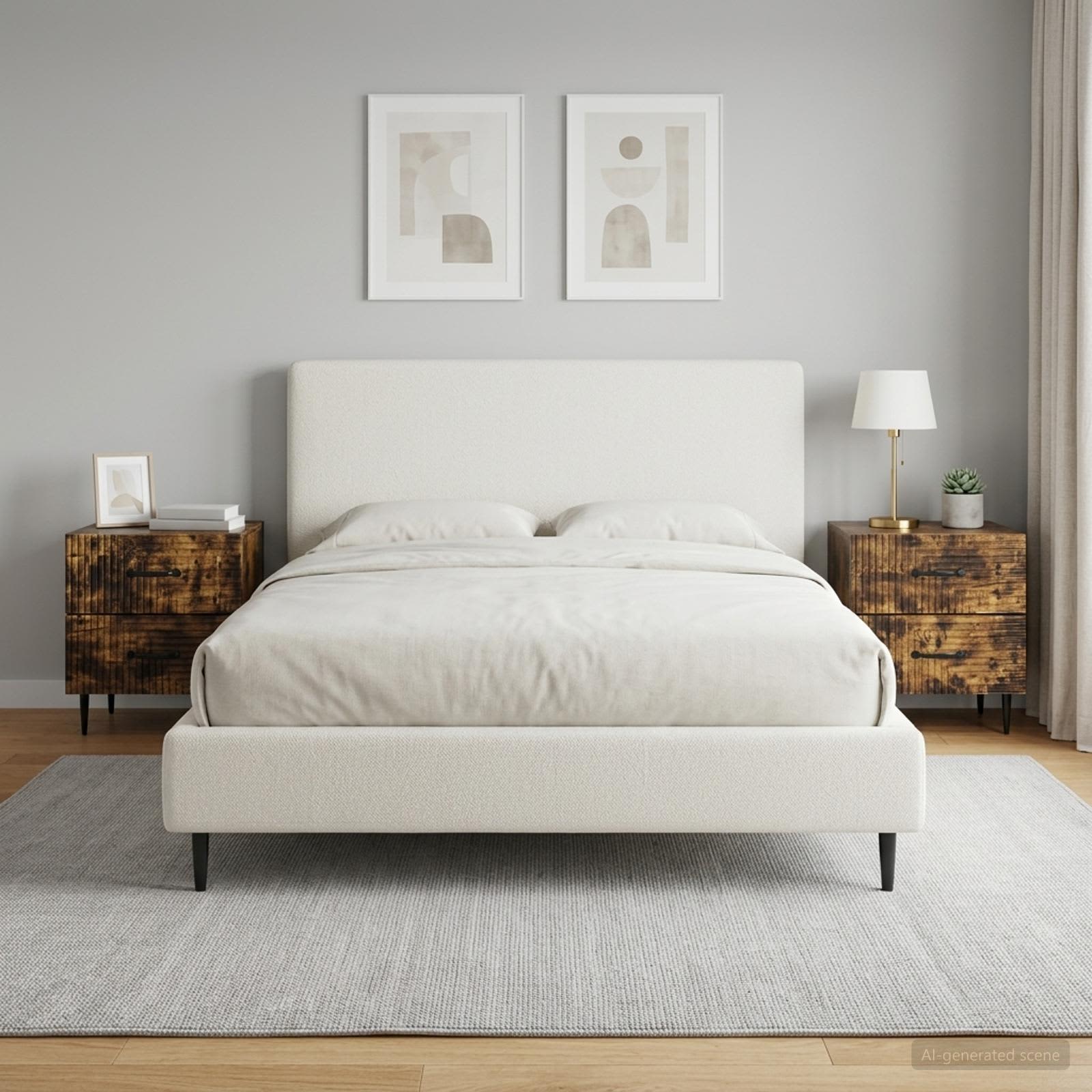 Nachtkastje met lade 2 pcs Gerookt eiken 43 x 34,5 x 47,5 cm