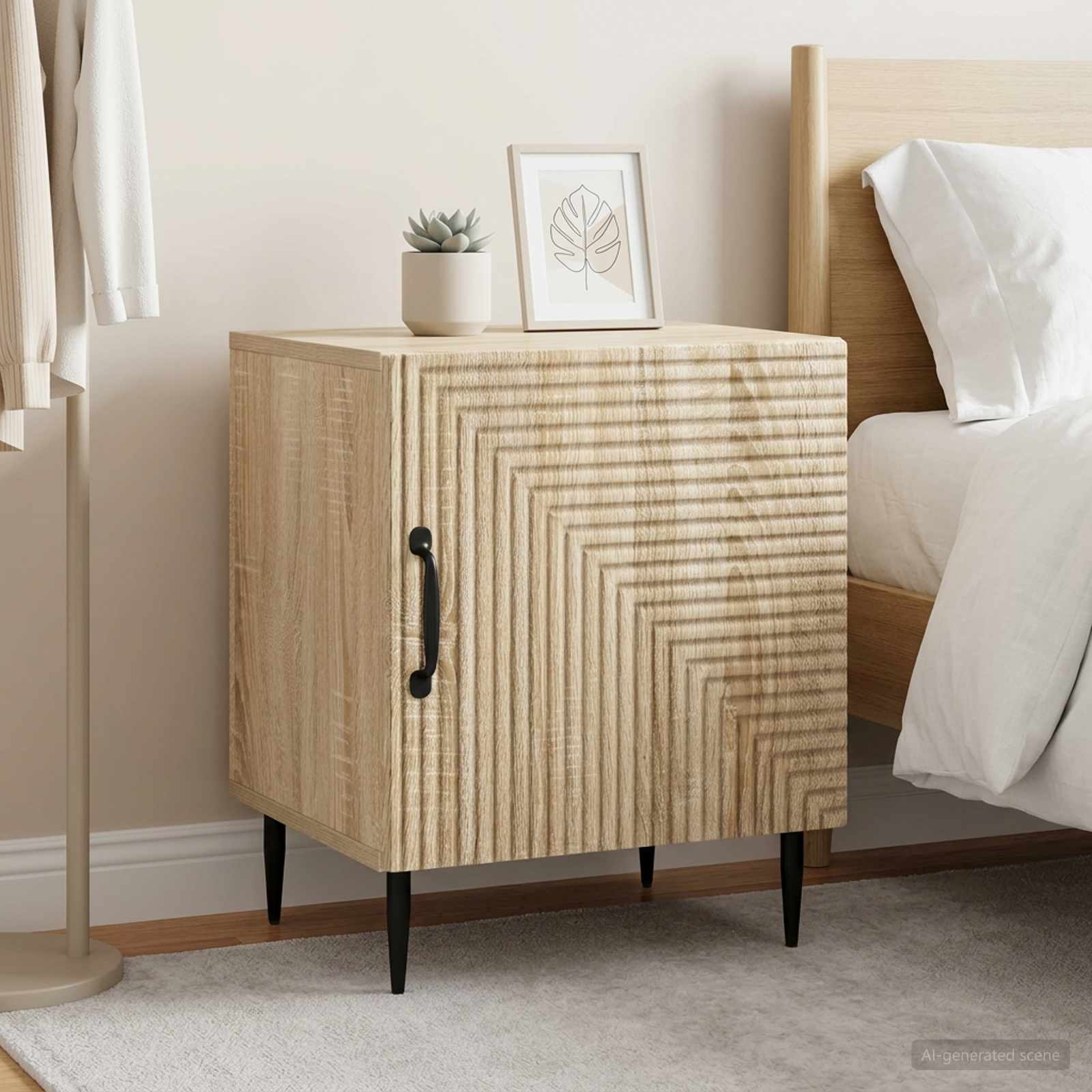 Nachtkastje 2 pcs Sonoma Eiken 43 x 34,5 x 50 cm Bewerkt hout