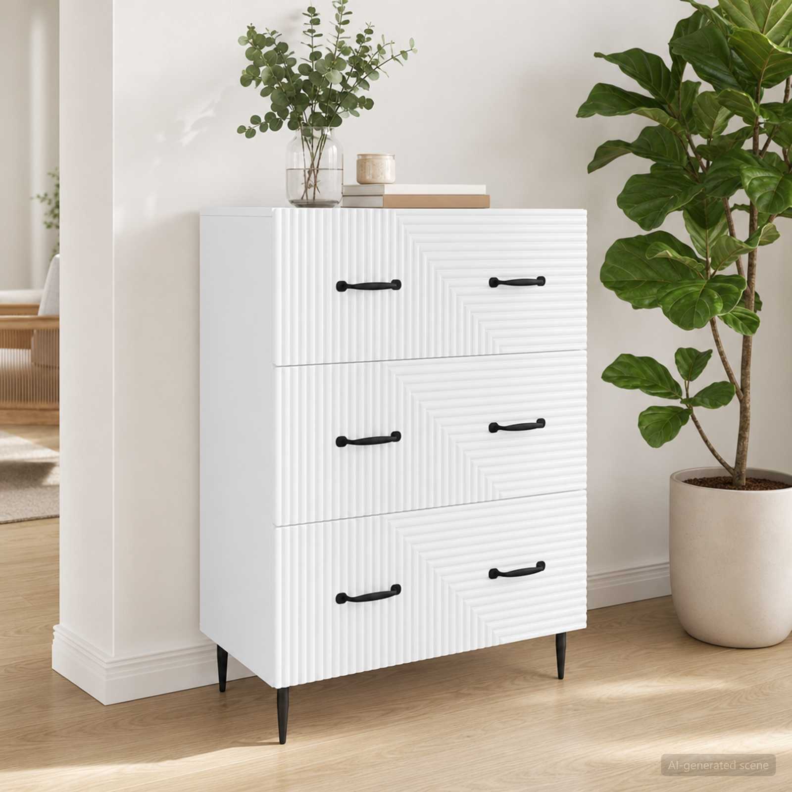 Ladenkast Wit 66 x 34,5 x 89,5 cm Bewerkt hout – afbeelding 1