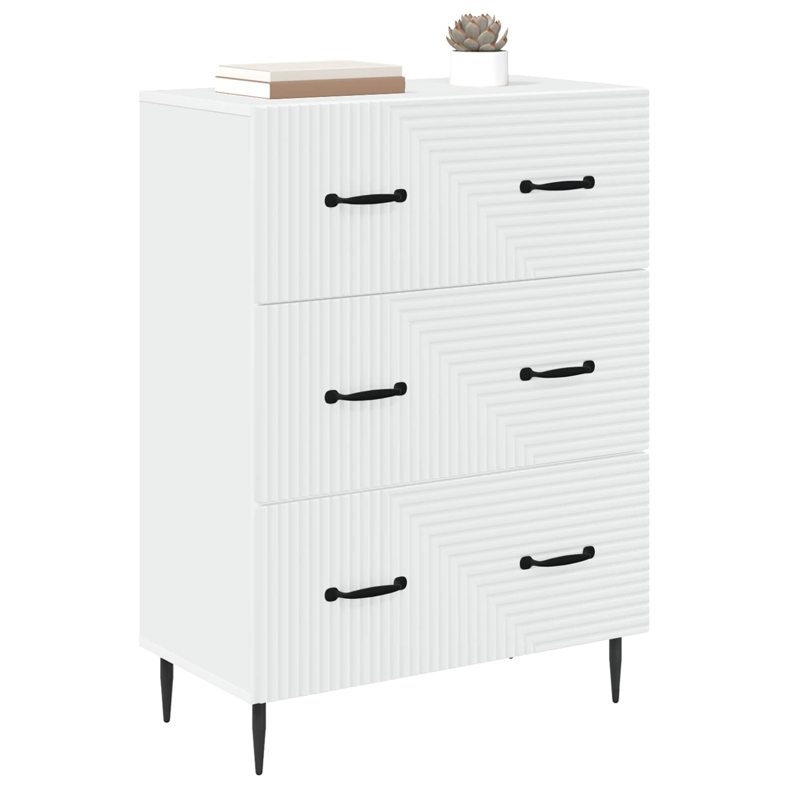Ladenkast Wit 66 x 34,5 x 89,5 cm Bewerkt hout – afbeelding 3