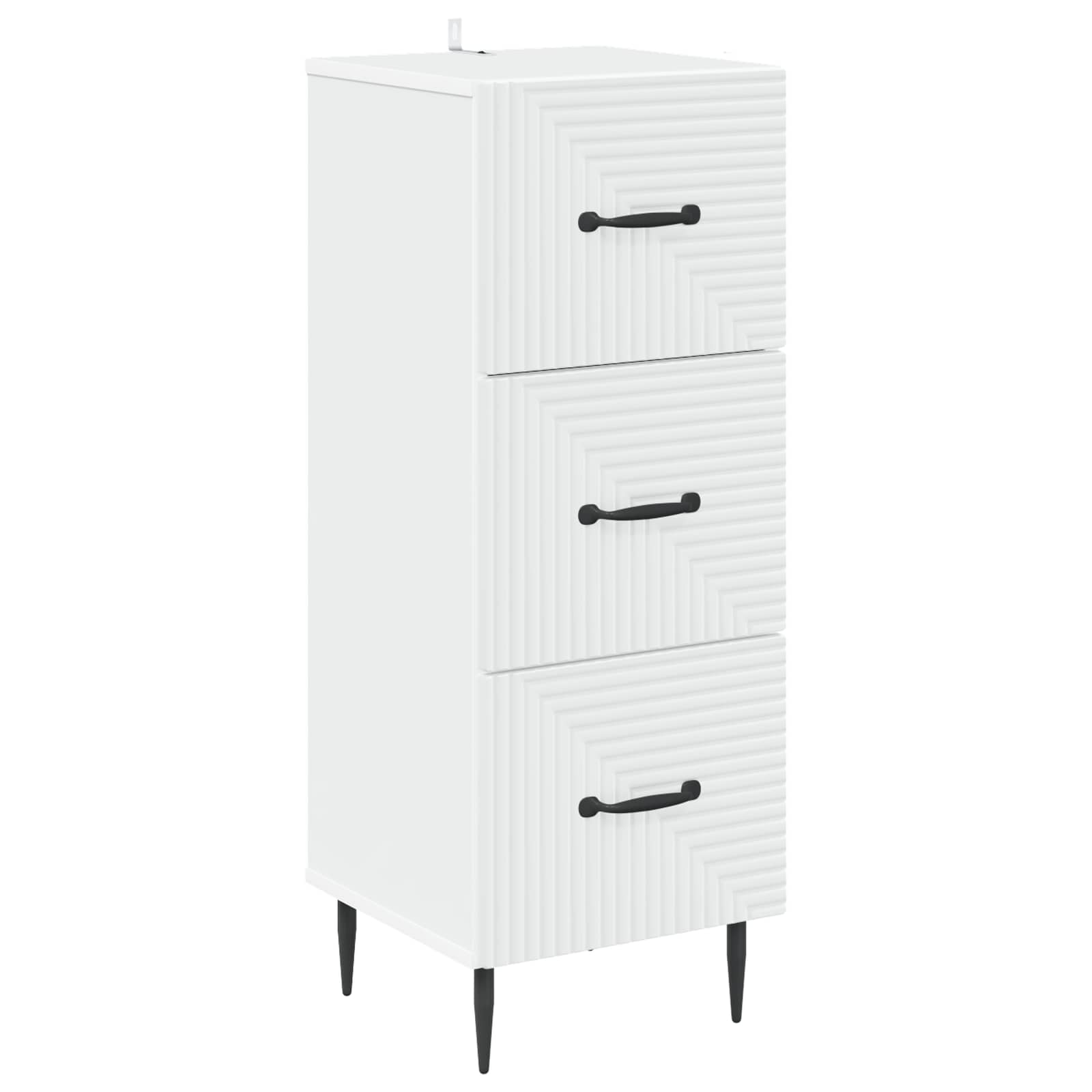 Ladenkast Wit 33 x 34,5 x 89,5 cm Bewerkt hout – afbeelding 2