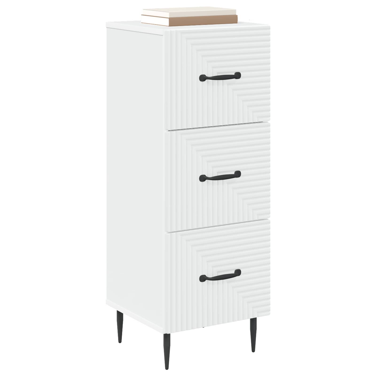 Ladenkast Wit 33 x 34,5 x 89,5 cm Bewerkt hout – afbeelding 3